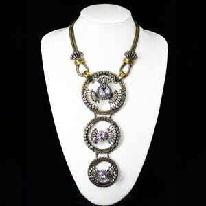 NEW · Auden Triple Medallion Crystal Statement Necklace ($728 RETAIL)